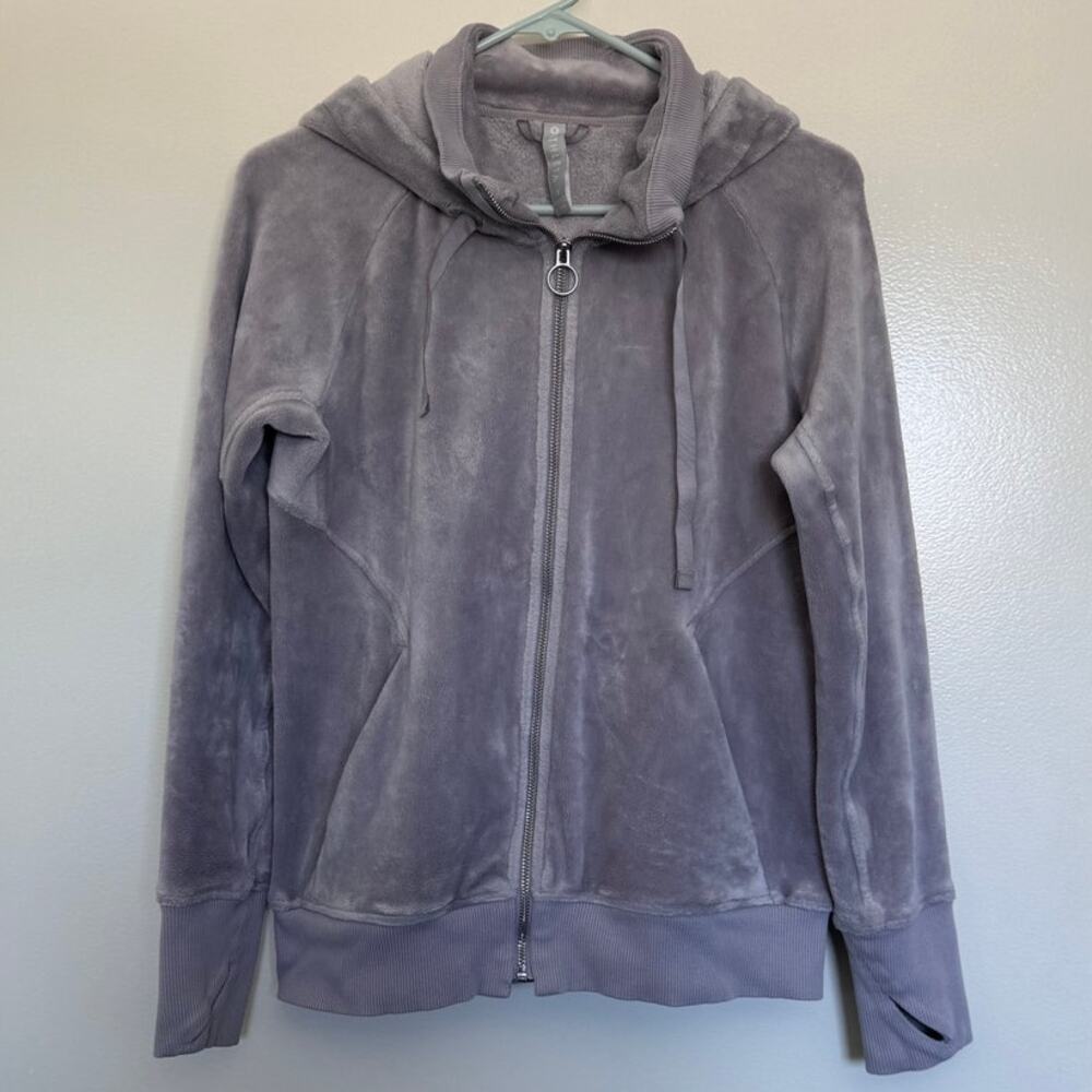 Athleta Grey Triumph Hoodie Double Cozy Karma Full Zip Jacket Size Small - Picture 2 of 6